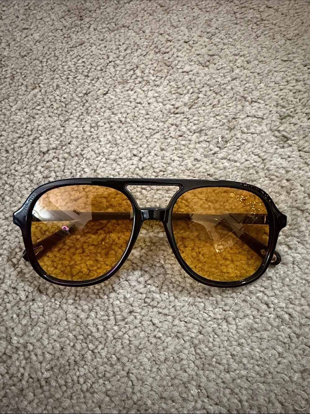 Women's Black Frame Sunglasses with Amber Lenses
